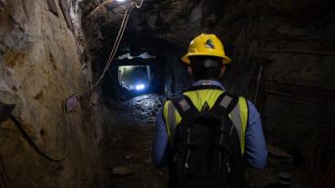 A computer science student works in the Edgar Mine