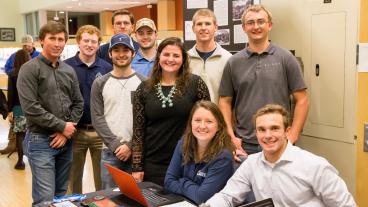Members of the Colorado School of Mines mining competition team raised funds at an event in November.