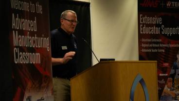 Mines Professor John Berger speaks during the HTEC CNC Educator Conference