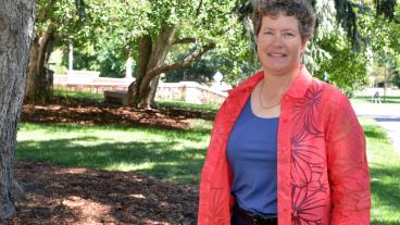 Denise Dihle poses on the Mines campus