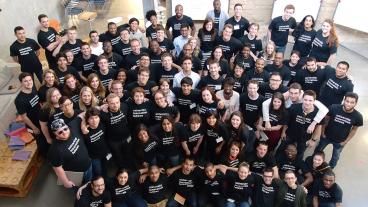 The spring group of University Innovation Fellows at Stanford University. (Photo Credit: Laurie Moore)