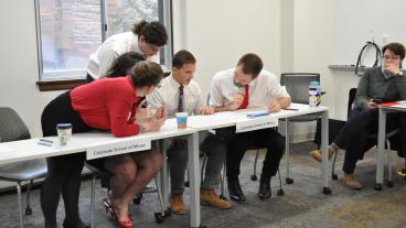 The Mines Ethics Bowl team competes at the 2017 Rocky Mountain Regional