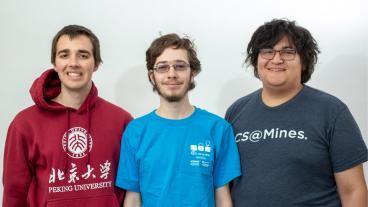 Mines students Matt Baldin, Joseph McKinsey and Sam Reinehr