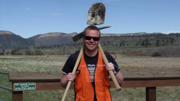 Austin Bistline as the crew boss for the Magnetotellurics and GPR methods. (Photo Credit: Nadine Young)