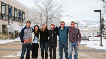 OG Solutions Team from left: Joseph Verissimo, Mengyuan Yu, Katie Schumacher, Eric Hake, Stephen Byers and Jacob Draper.