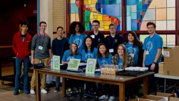 Members of the AIChE student chapter at Mines wait to welcome conference attendees.