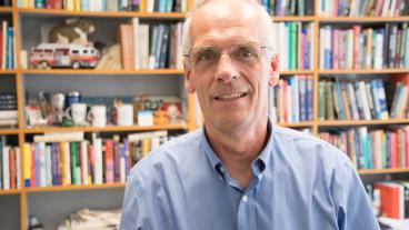 Roel Snieder in his office