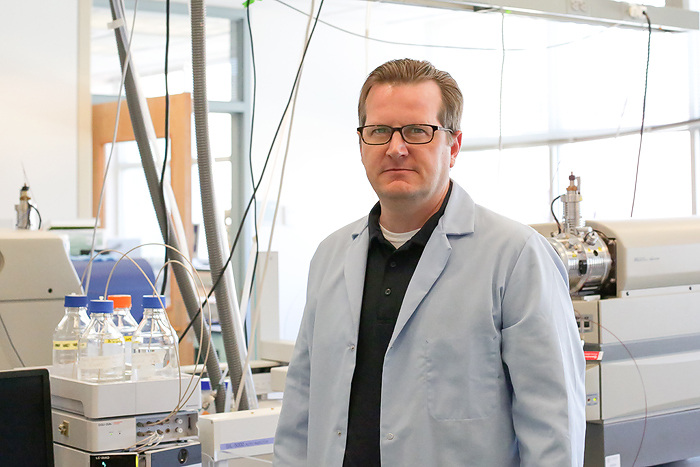 Associate Professor Chris Higgins in his environmental engineering lab.